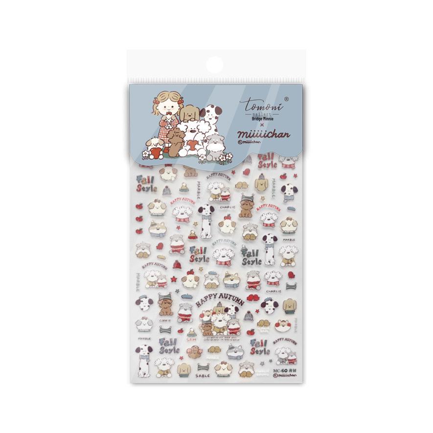 

Tomoni Тонкие и прочные детские наклейки для ногтей «Щенячий патруль» - Милый новогодний дизайн