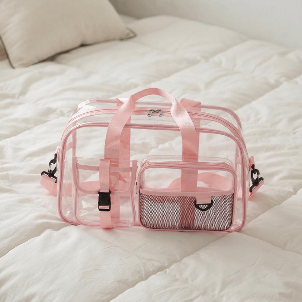 Large Capacity PVC Waterproof Bag Transparent Gym Bag Casual Travel Duffle Swimming