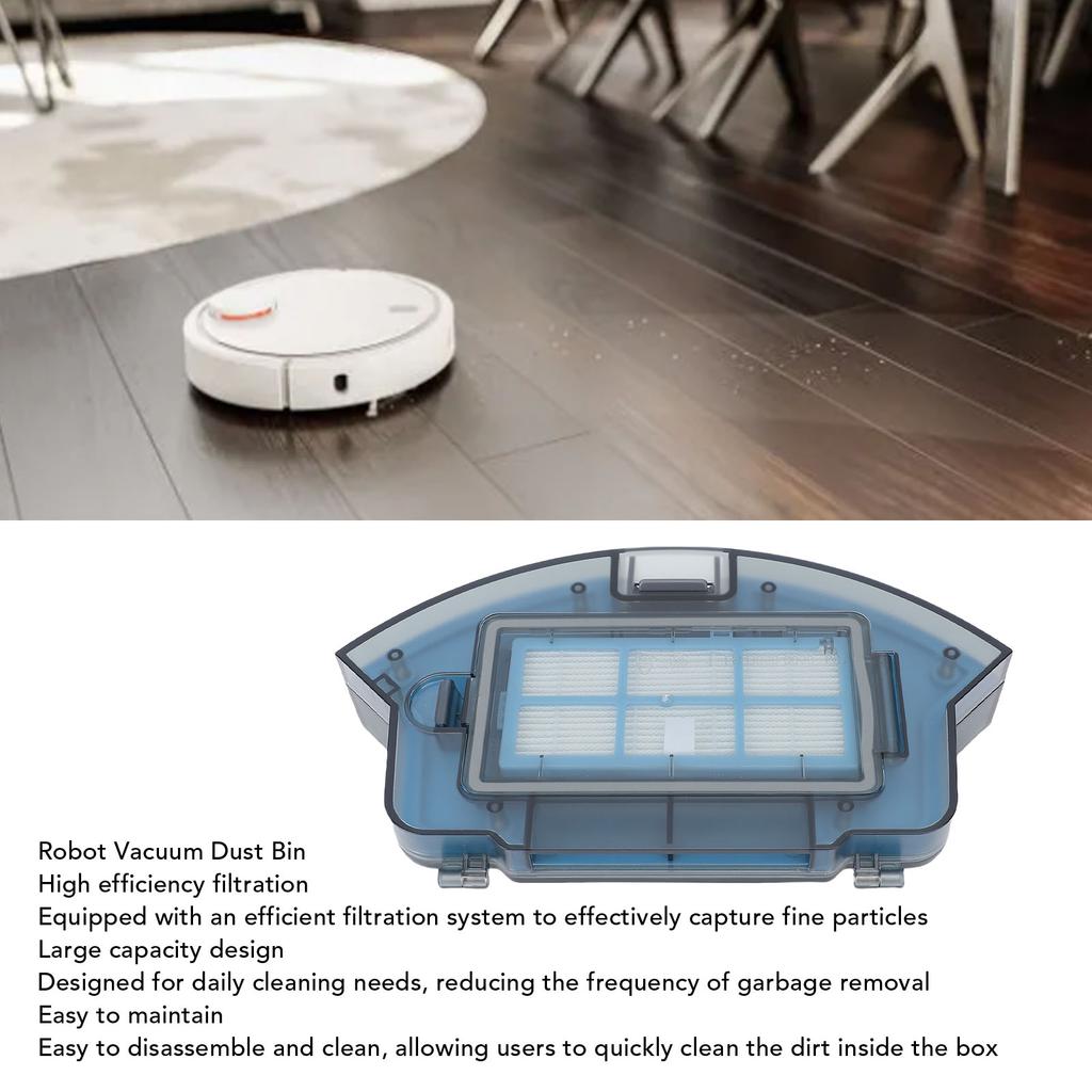 Robot Vacuum Dust Bin High Capacity Efficient Filtration Dust Collector Box Replacement Parts for Coredy R650 R750 R580 G800