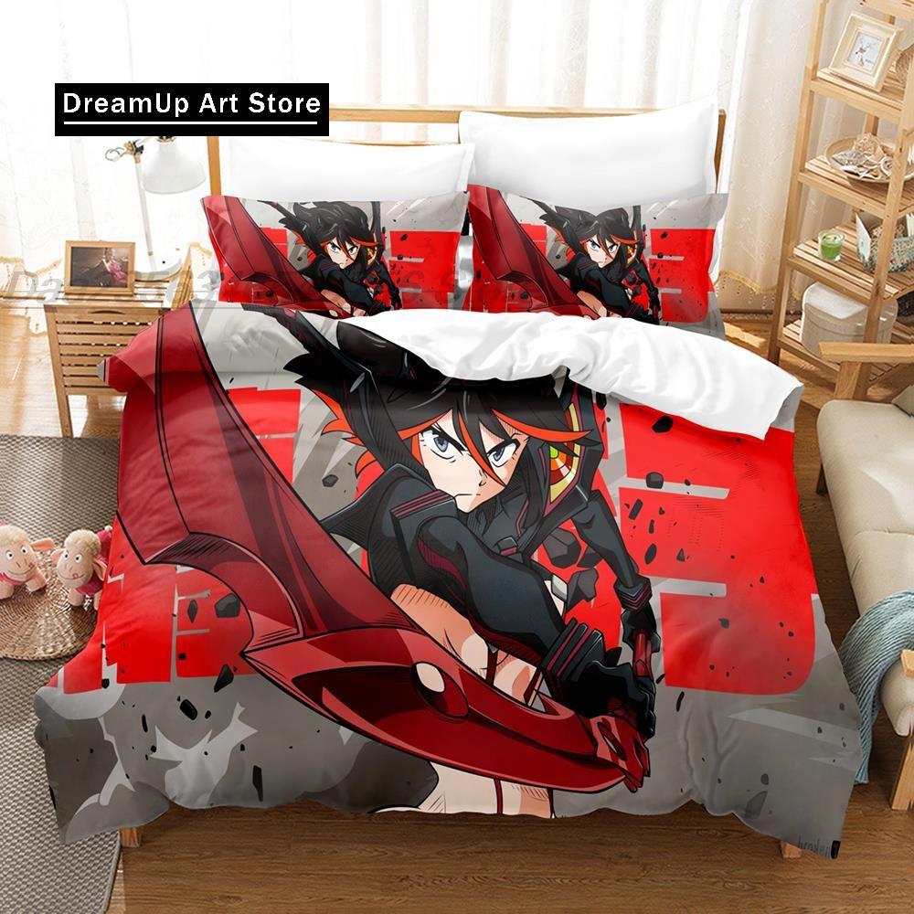 Fashion 3D Print Cartoons KILL La KILL Bedding Set Single Twin Full Queen King Size Bed Set Adult Kid Bedroom Duvet Cover Sets