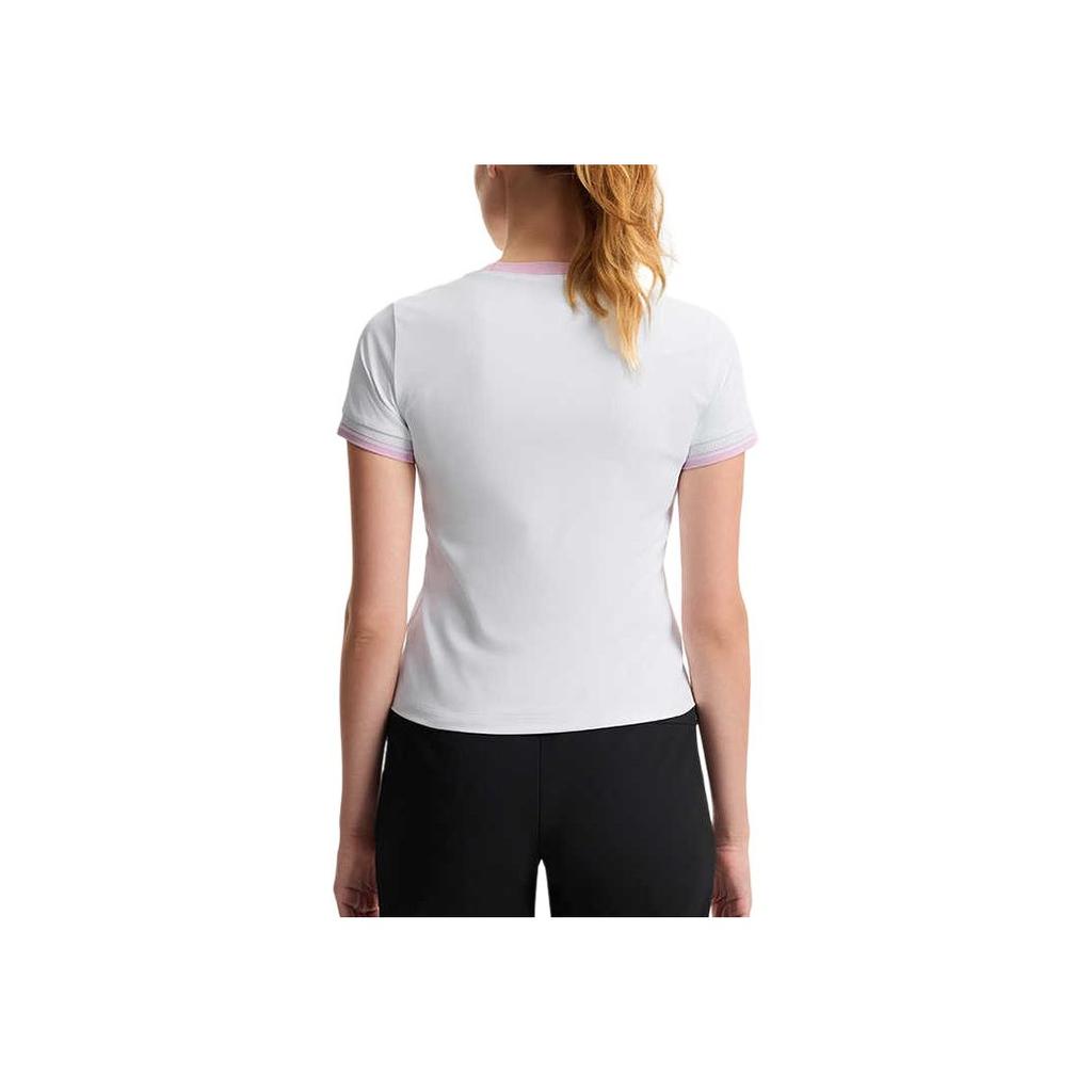 FILA Color Block Casual Short Sleeve T-Shirt Women tops Jade-White A11W513102FWT