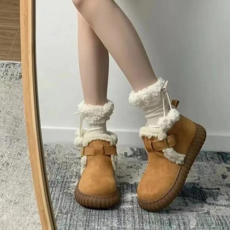 Winter Women's Snow Boots Thickened Plush Platform Cotton Shoes Comfortable Fashion Women's Leisure Ankle Boots Botas Para Mujer