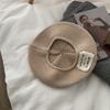 Porridge Cocoa Knitted Hat Woolen Hat Label Beret Women Autumn and Winter Versatile Warm Big Head Painter Hat