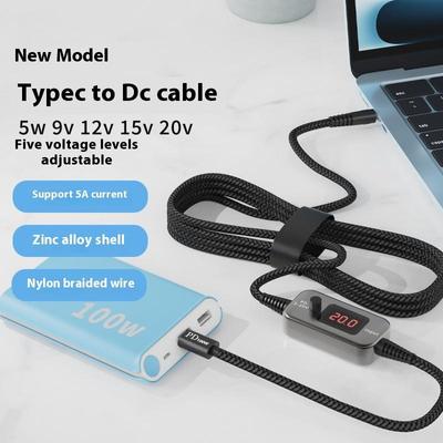 100W Usb C To Dc Power Boost Cable Type C To Dc Can Be Adjusted 5V-20V Step Up Module Fast Charging Cable Converter Adapter