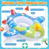 Inflatable Baby Pool Float with Safety Seat and Water Spray Gun Toddler Swimming Ring for Outdoor Water Activities and Pool Use