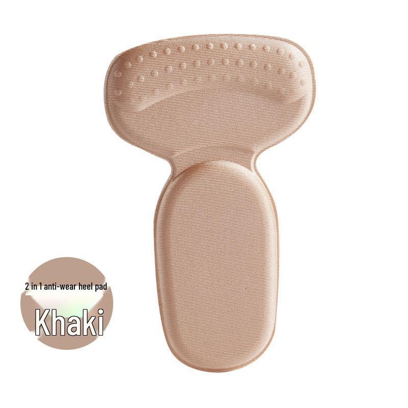 

Heel Sticker & Insole: T-Shaped, Anti-Slip, Thickened, Two-in-One for Shoe Size Adjustment, Prevent Slippage, Rubbing & Improve Fit. хаки