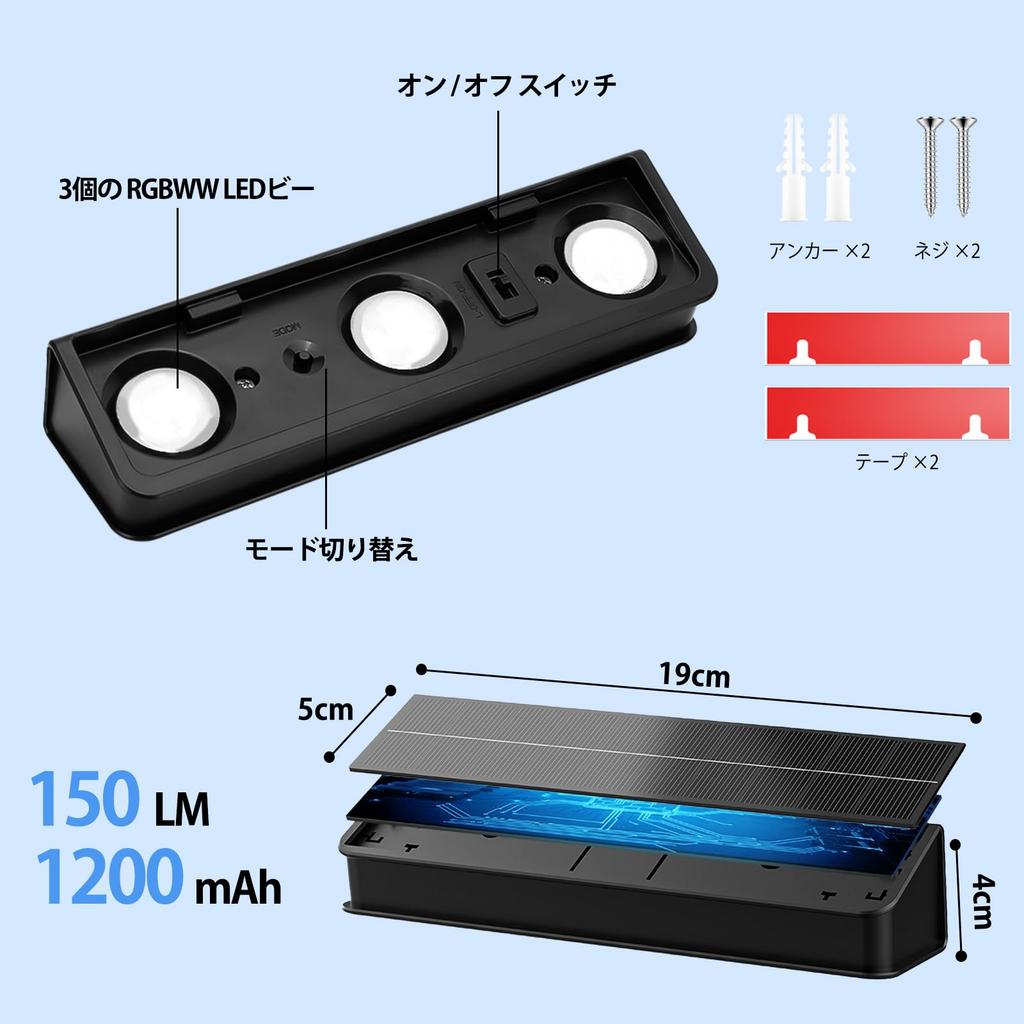 Solar Outdoor Waterproof Solar Fence Garden Solar 9 Color Nameplate Ultra Automatic IP65 for Parking Lot 2 Light, Light, Light, Light, LED, Modes,