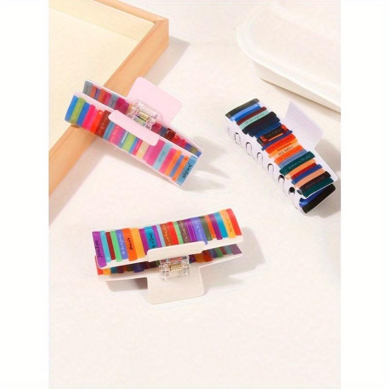 1Pc Fashionable Book Shaped Women's Hair Clip - Perfect Teacher Thank You Gift, Suitable for Thick Hair, Cute PVC Hair Clip Hair Claws Claw Clips