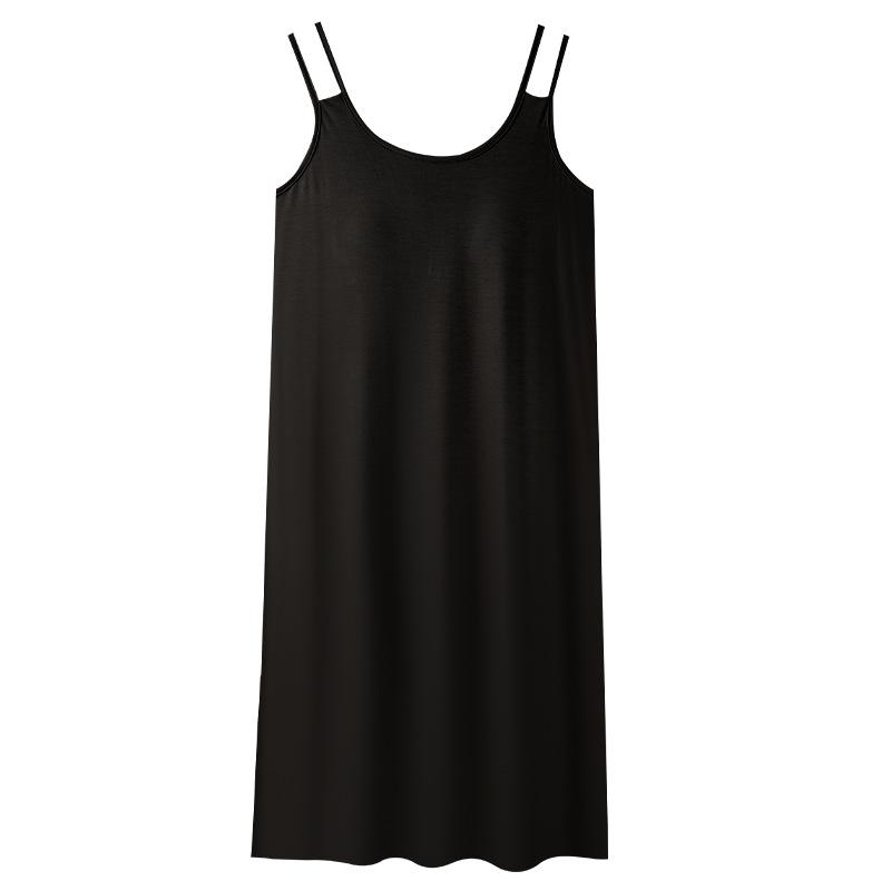 1011 New Nightdress Women's Summer with Chest Pad Modal Cool Vest Medium and Long Solid Color Large Size Loungewear