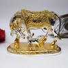 Om Kamdhenu Cow with Calf for Gold & Silver Plated | Home Decor | Gaay Bachda Cow and Calf for Vastu | Positive Energy | Wealth |