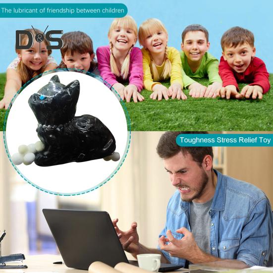 3D Cat Squeeze Toy Anxiety Stress Relief Black White Kitten Pinch Sensory Toy Kids Teens Adults Soft Stress Ball Animal Fidget Toy