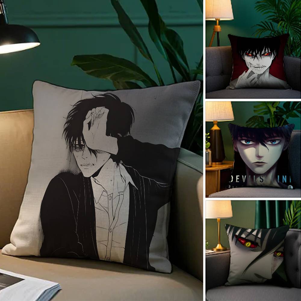 Cartoon Anime DEVILS LINE-L Pillow Case Silky elegant Comfort Sofa Bed  Invisible zipper Beach pillowcase