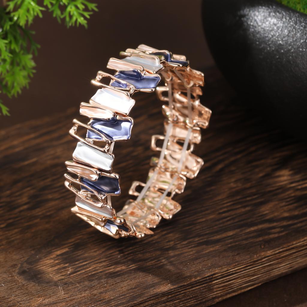 High qualityOne Piece · Summer New Enamel Irregular Color Drip Alloy Bracelet, Hand-Painted Oil Creative Geometric Splicing Women's Bangle for