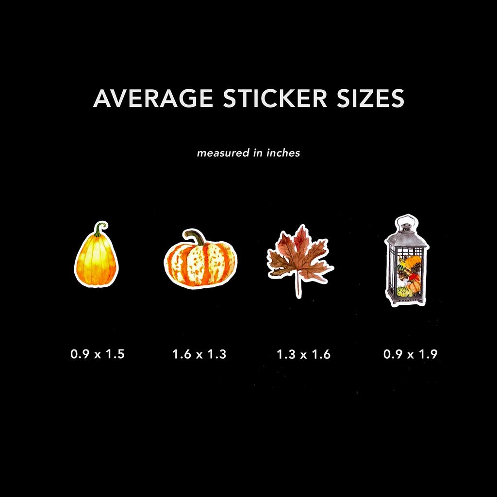 Navy Peony Pumpkin Halloween Watercolor Stickers and Stickers for Water and Journals & (25-Count) - Cute, Water-Resistant, Long-Lasting Bottles,