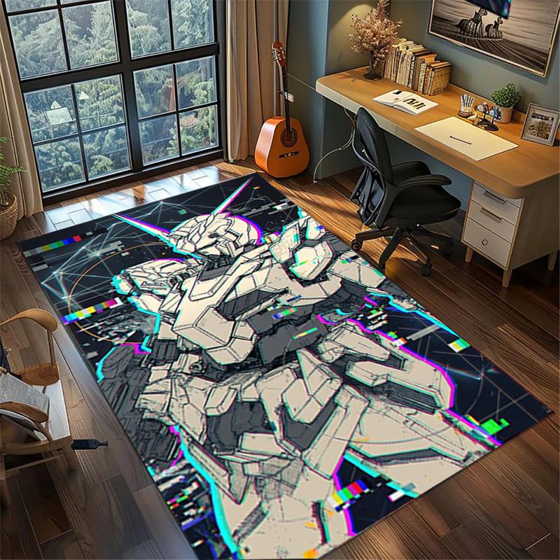 Gundam Waschbarer Teppich Rutschfest Großer Teppich Gamer Zimmer Schlafzimmer Dekoration