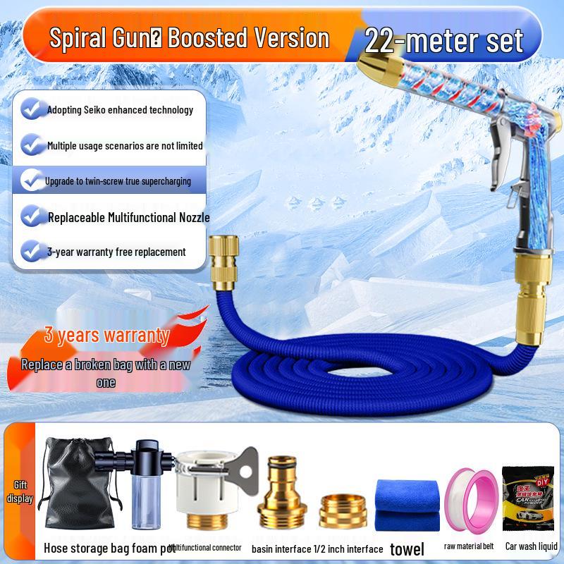 High-Pressure Car Wash Water Gun with Telescopic Hose