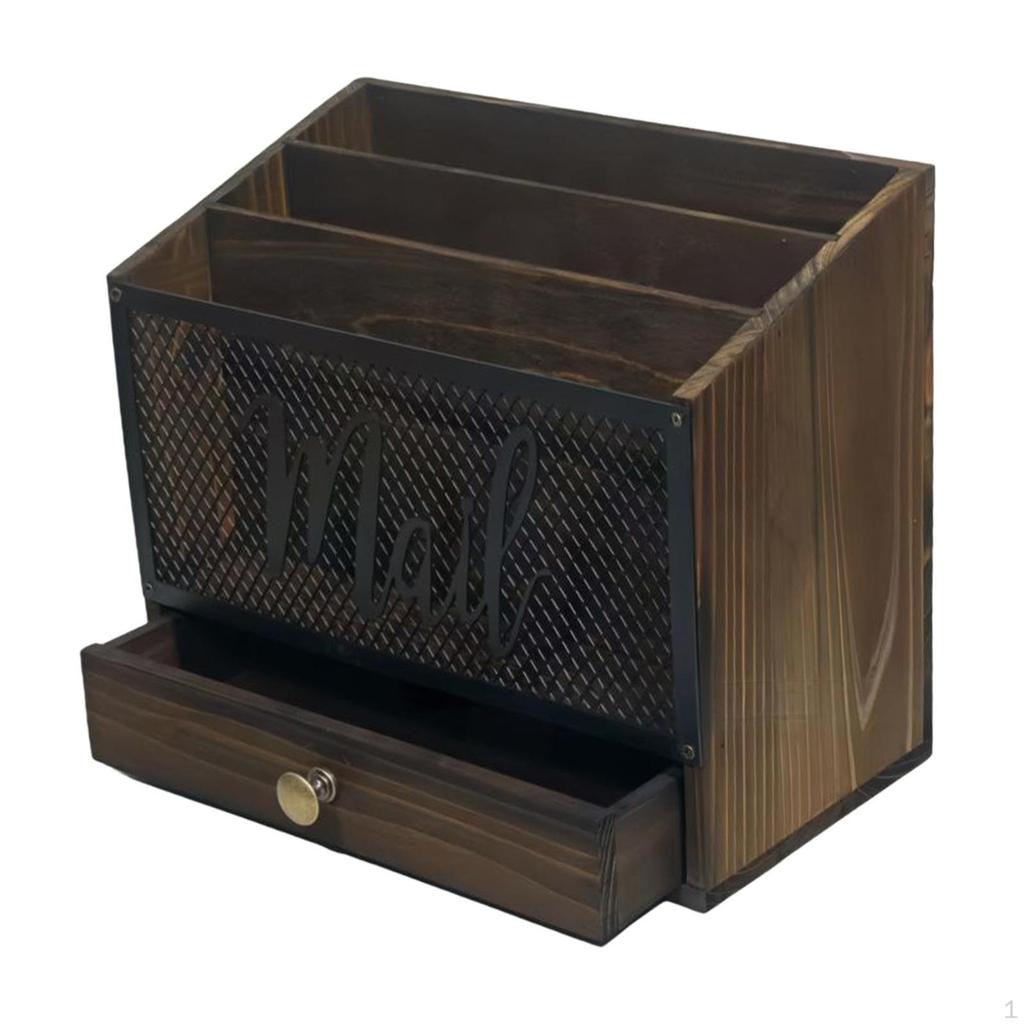 Countertop Mail Organizer Rack Versatile Vintage Office Supplies Desk File Holder for