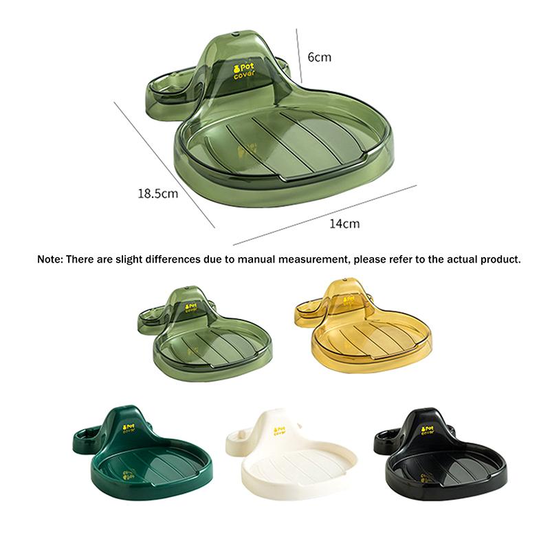 1Pc Household Pot Lid Holder with Drip Tray Kitchen Countertop Pot Lid Organizer No Drilling Required Stand Storage Accessory
