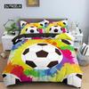3D Football Duvet Cover Double King Queen Bedding Set 2/3pcs Quilt Cover with Zipper Closure King Size Polyester Comforter Cover