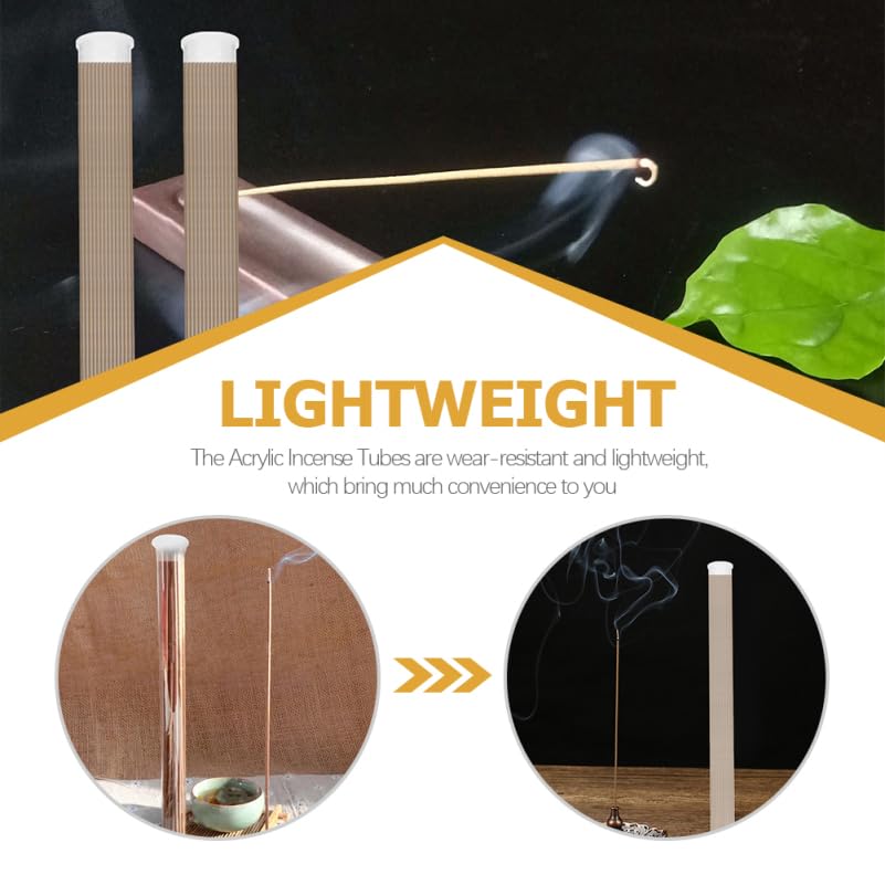 ULTECHNOVO Set of 8 Clear Acrylic Incense Tubes with Lids, Portable and Easy to Carry, 23cm x 1.5cm, Lightweight and Wear-Resistant