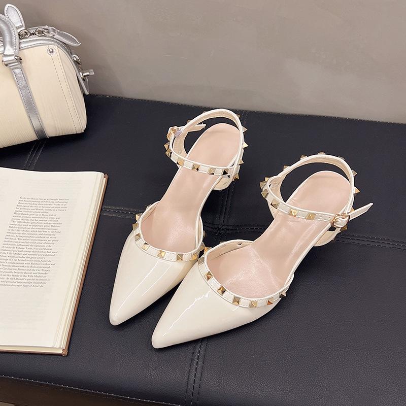 Women's Fashion Sexy 2025 New Pointed Rivet Decorated High Heels Dress Dating Wedding Banquet Party Stiletto High Heels
