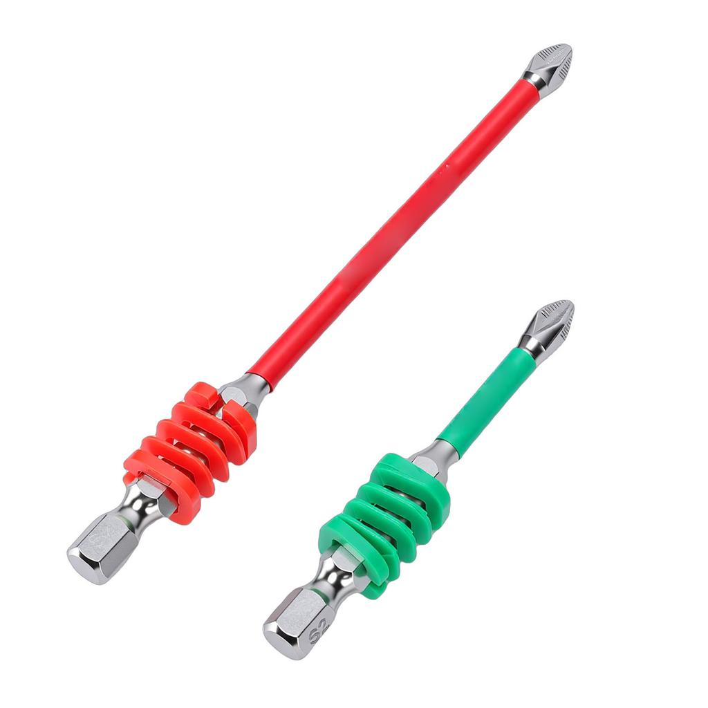 2PCS Spring Loaded Screwdriver Bits 1Celsius4 Inch Hex Shank Crossed Bit for Electric Screwdrivers and Hand Tools 65mm 110mm