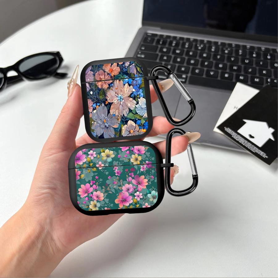 Retro Flowers Earphone Cases Cover Case For Airpods 2 4 3 Pro2 Pro 1 Pro3