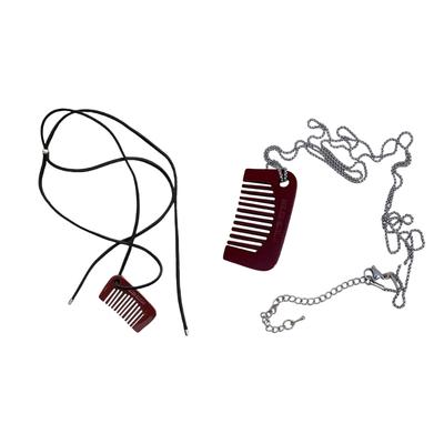Fashion Comb Pendant Necklace with Adjustable Lanyard Pendant Necklace Perfect for Expressing Individuality Daily Life