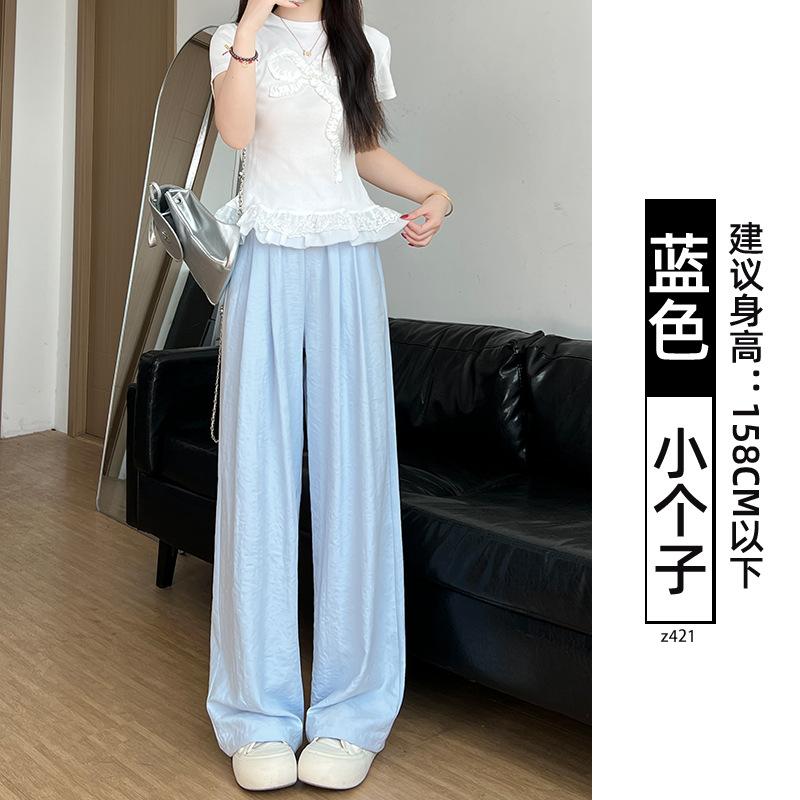 Women's Autumn and Winter Thick Lamb Wool Pants with Loose Drape and Wide Leg Pants Made of Wool