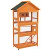 Holz Vogelkäfig Papageienkäfig Spielbereich Wasserdichtes Asphalt Dach 92 x 52 x 171 cm Orange