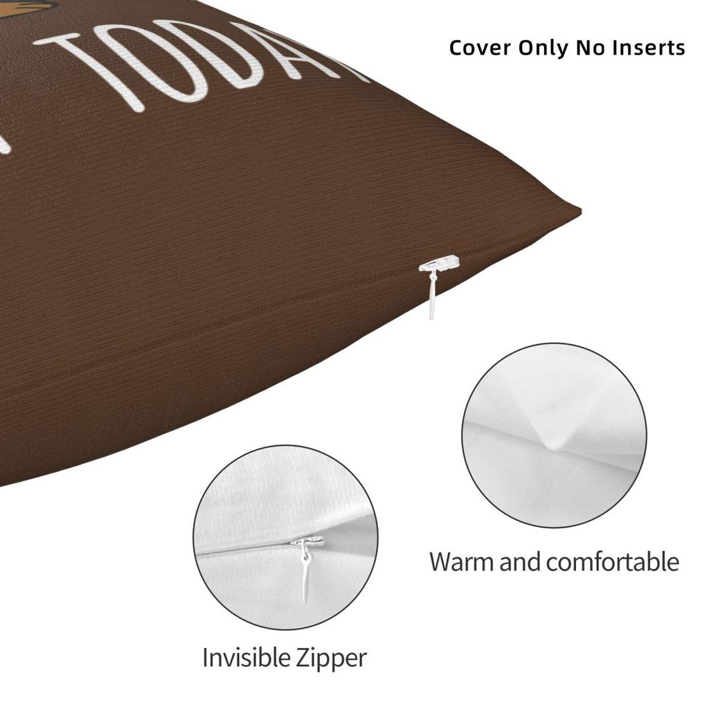 Funny Not Today Dachshund Dog Pillow Cases Cushion Covers Novelty Zipper Decorative Pillowcase For Car 18"X18"