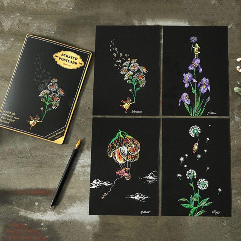 Colorful Scratch Art Paper Magic Painting Paper Featuring Premium Quality Cardboard