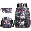 Backpack Sonic Student School Bag Cartoon Backpack Shoulder Bag Pencil Case Three-Piece Set