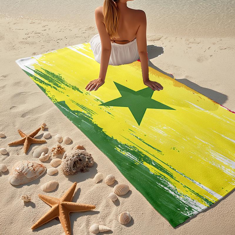 Senegal Fashion Beach Towel: Ideal for Summer Adventures Soft, Absorbent and Quick Drying Suitable for Swimming and Bathing
