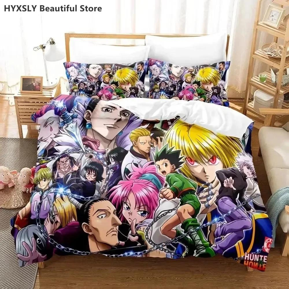 Hunter X Hunter 3D Bedding Set Japanese Anime Twin Queen King Quilt Cover Pillowcases Polyester For Boys Cover Sets
