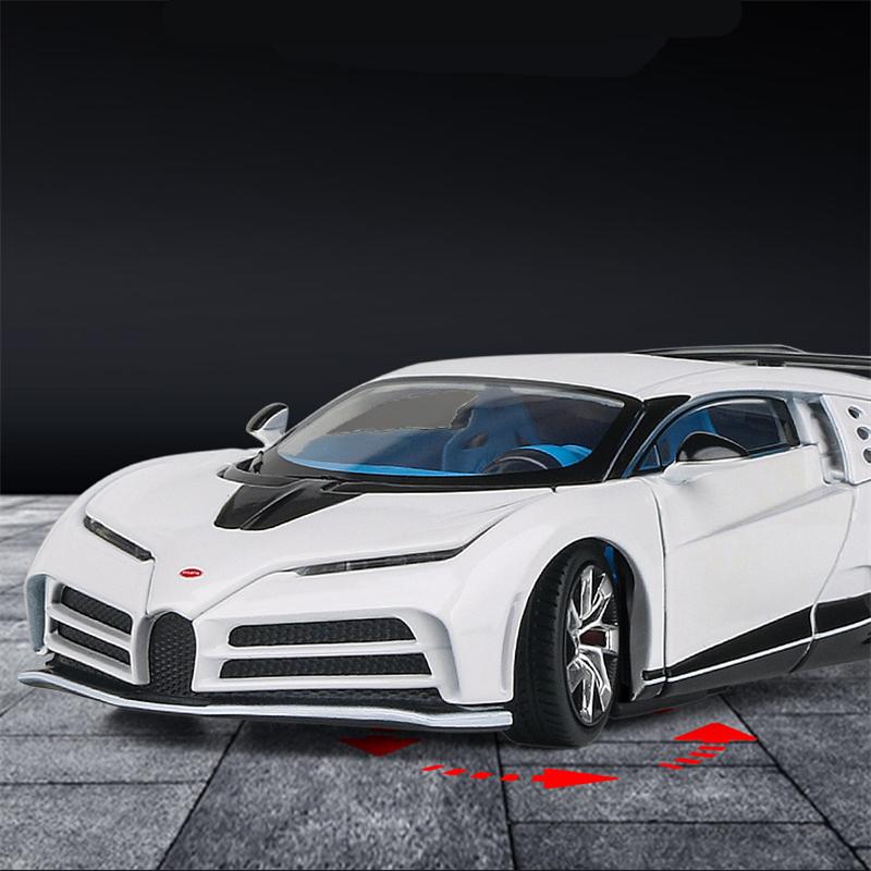 1/32 Bugatti Centodieci Zliatinový Model Športového Auta Odlievaný Kov Závodné Autá Vozidlá Modelová Kolekcia Zvuk a Svetlo Detské Hračky Darček