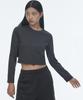 MUSINSA STANDARD WOMAN [Cooltandard] Women'S Crew Neck Crop Long Sleeve T-Shirt [Dark Gray]