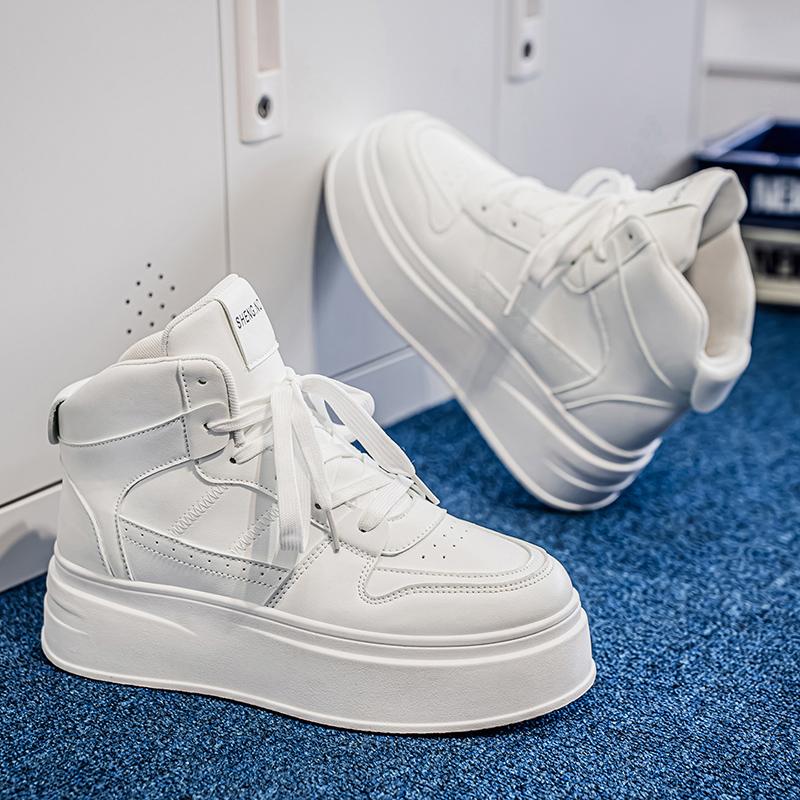New Men's Classic Fashion High Top Thick Sole Skateboarding Shoes Comfortable Soft Sole Basketball  Sneakers