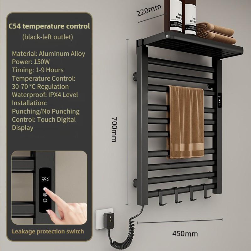 Household Intelligent Constant Temperature Drying Bathroom Towel Bar Touch Control Storage Rack Electric Towel Rack