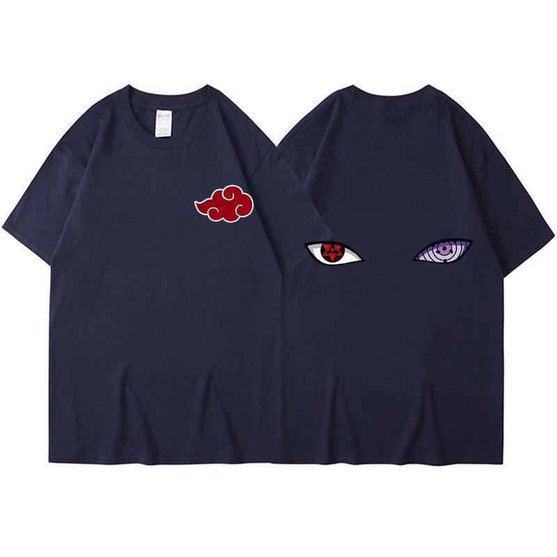 Аниме Наруто Мужская Летняя Футболка Харадзюку Манга Графические Топы Футболки Хлопок Повседневная Мультяшная Футболка с Короткими Рукавами Летние Футболки Уличная Одежда 2XL тёмно-синий 1190₽