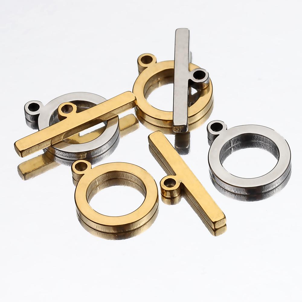 5Sets Stainless Steel Gold Color Flat OT Toggle Clasps DIY Jewelry Making Necklace Bracelet Connectors Hooks Findings Supplies
