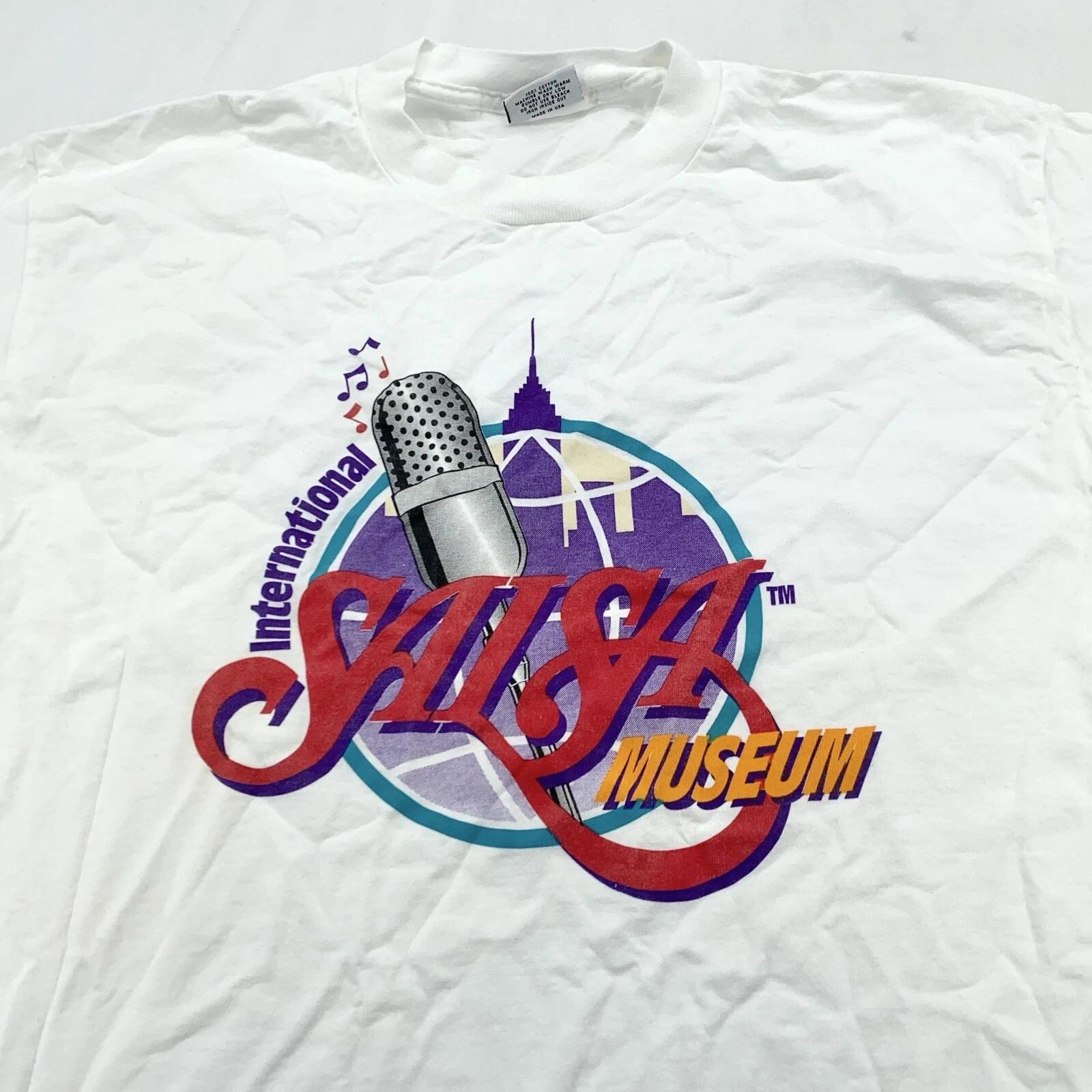 vintage 90s INTERNATIONAL SALSA MUSEUM T-Shirt LARGE soft 3XL