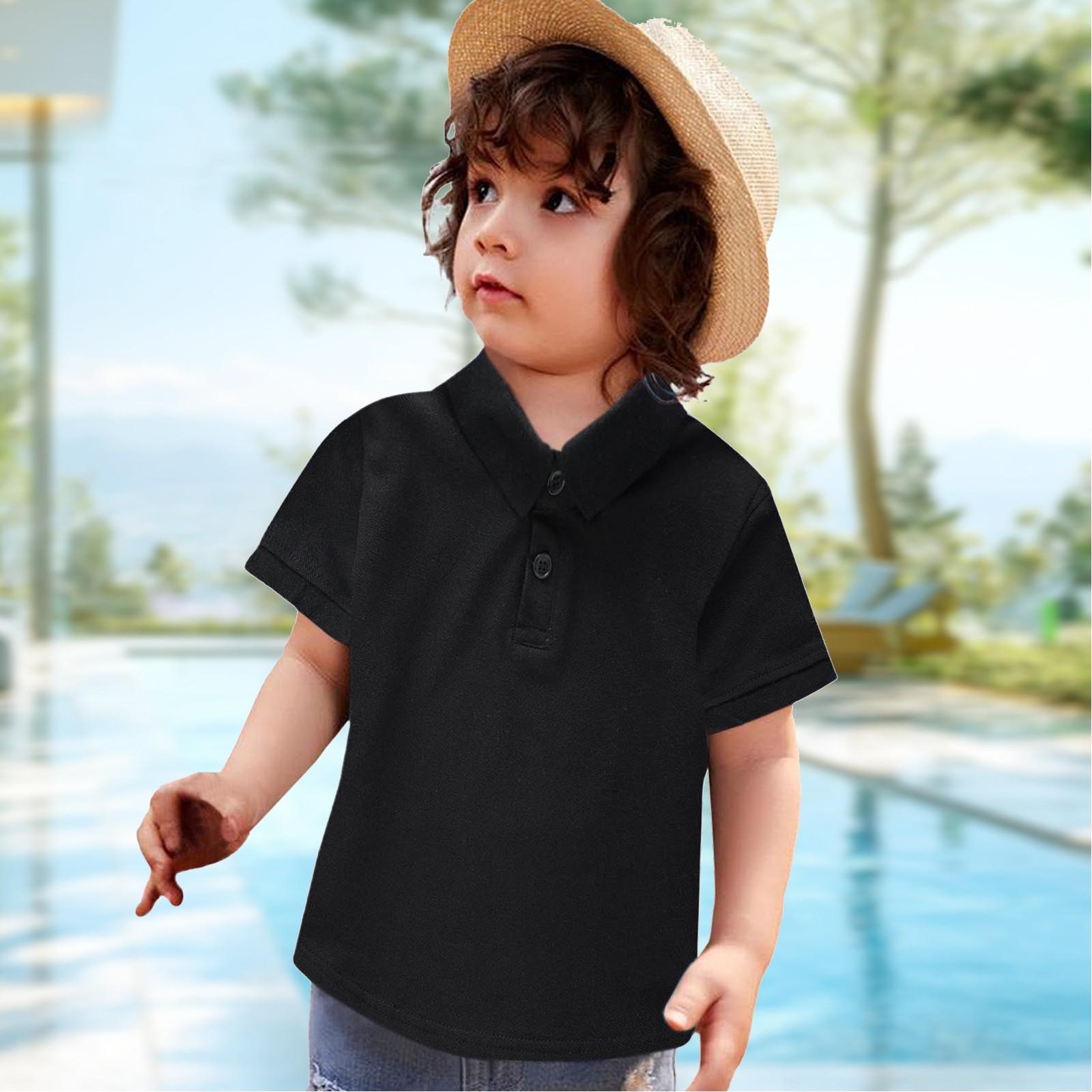 

Детская рубашка с коротким рукавом, школьная форма, рубашки для мальчиков 160 чёрный