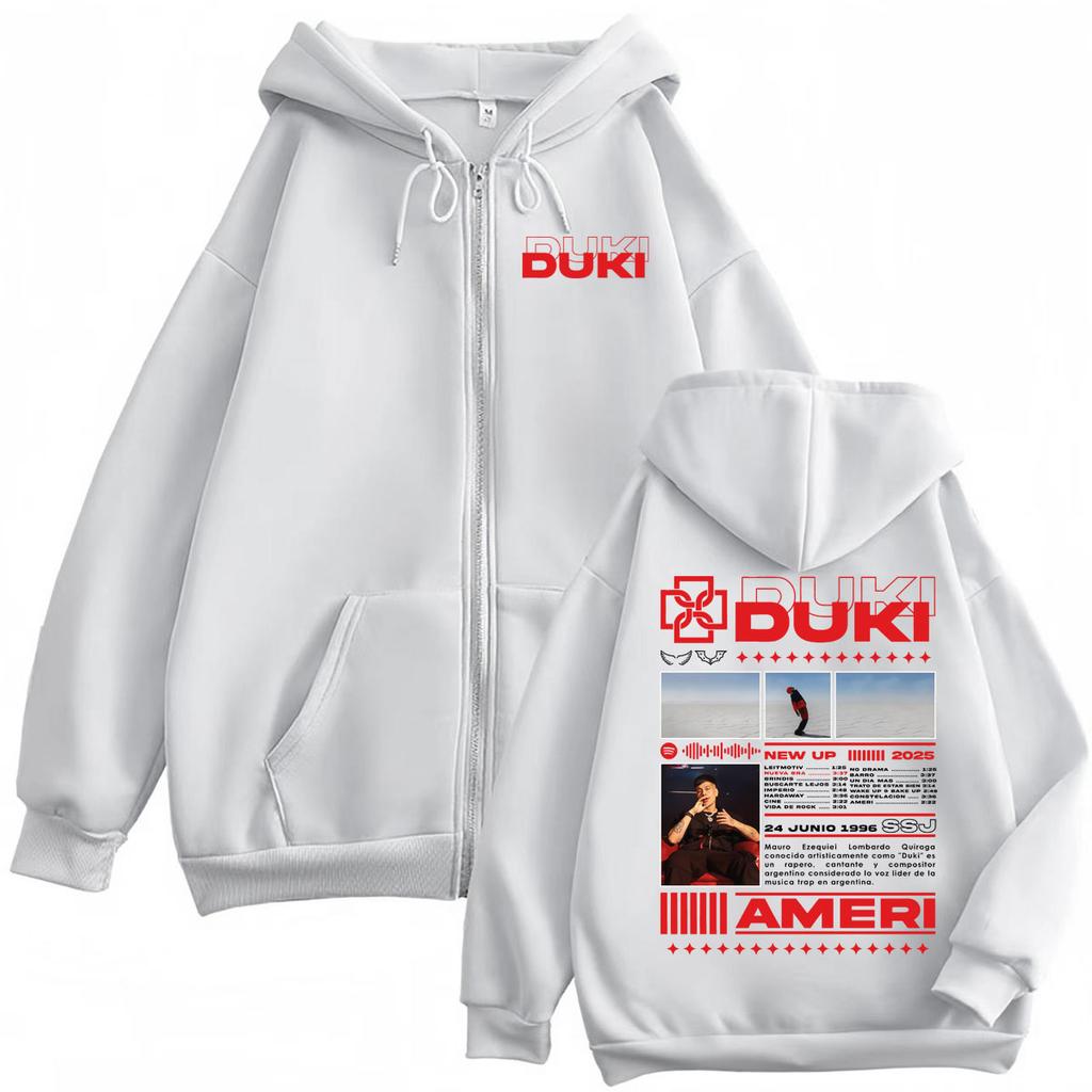 Rapper Duki Ameri Tour  Zipper Hoodie Harajuku Hip Hop Zip Up Hooded Sweatshirt Men Women Fashion Casual Oversized Pullovers