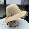 Handmade crochet raffia hat women's summer travel sunscreen UV protection sun straw hat sun hat foldable