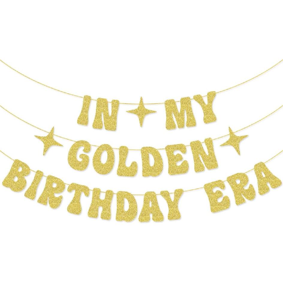 Wulagogo Golden Birthday Era Banner for Golden Birthday Party Decorations