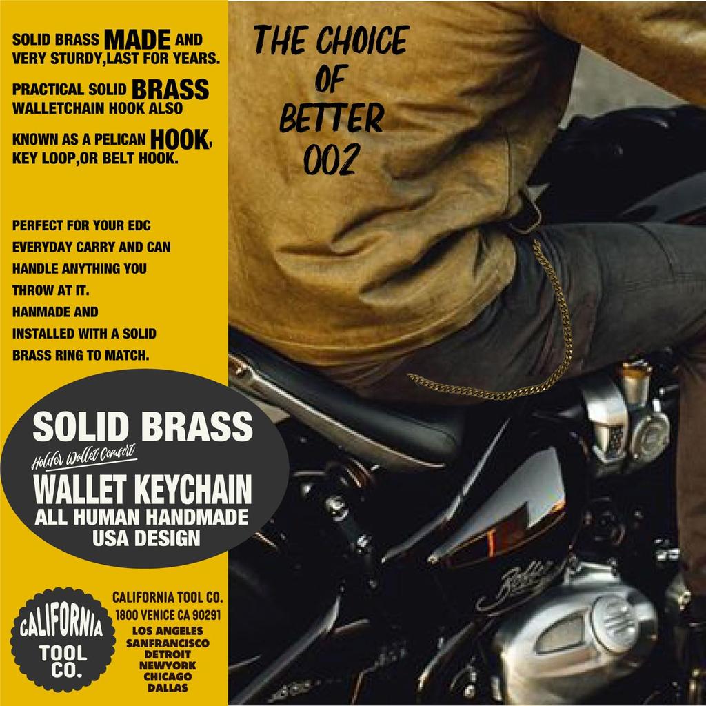 Short Type Brass Wallet Chain Hook; USWC-002S