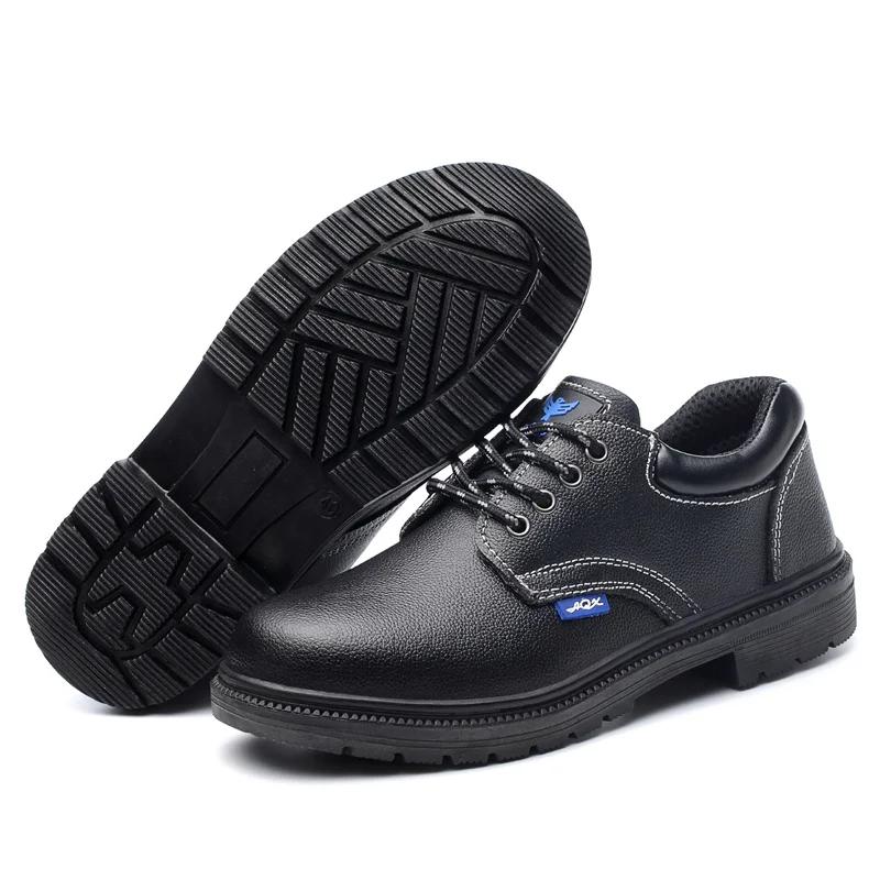 Fashion Men Work Safety Shoes Anti Smashing Waterproof Genuine Leather Welding Shoes Indestructible Nail Proof Boot
