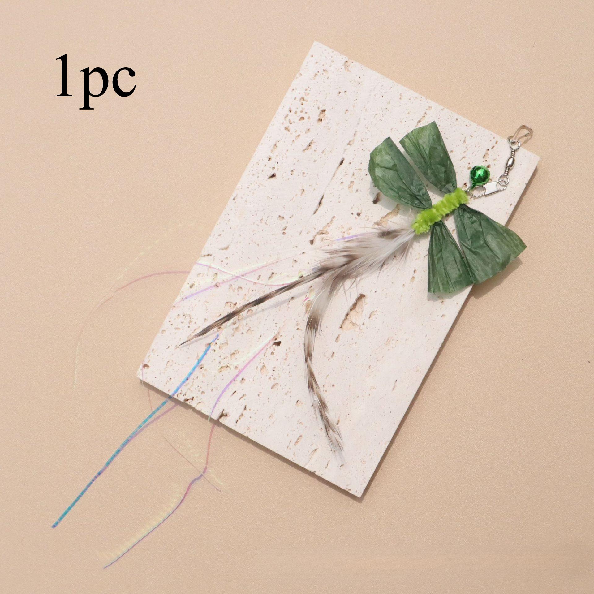 

2pcs/3pcs Simulation Dragonfly Raffia Cat Teasing Stick Replacement Head Insect Cat Toy Interactive Pet Toys For Kitten