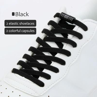 Metal Lock Elastic Shoelaces No Tie Shoe Laces For Kids and Adult Sneakers Lazy Laces One Size Fits All Shoes